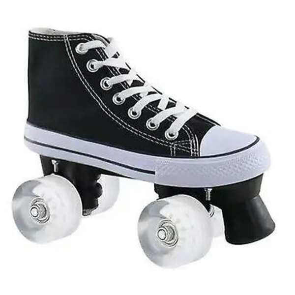 Canvas Double Row Roller Skates Shoes Patines With Four-wheel Quad Inline Training Sneakers Unisex PU Wheel 1 43