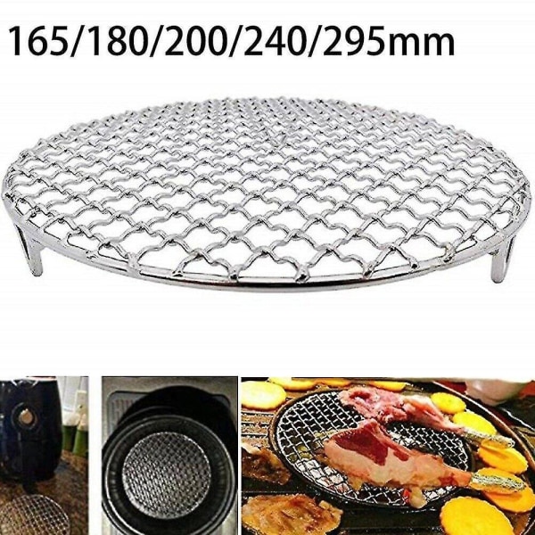 Round Grill Net With Foot Barbecue Bbq Meshes Cooling Rack Steam Baking A 295mm