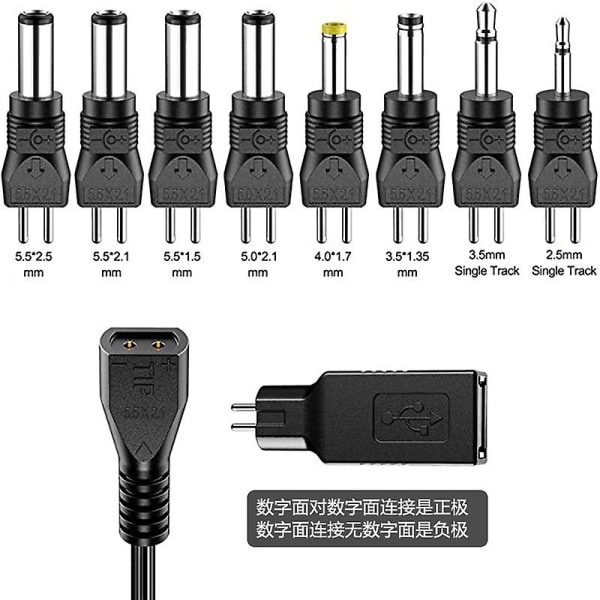 30W Universal Adjustable Power Adapter Charger AC To DC Plug 3V 4.5V 5V 6V 7.5V 9V 12V 2A 2.5A 2500mA Reverse polarity EU plug