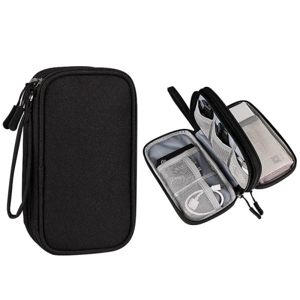 NEW Travel Organizer Bag Cable Storage Organizers Pouch Carry Case Portable Waterproof Organizer Usb Hard Case Estuche Rigido Black Single layer