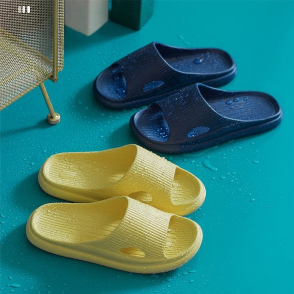 Fashion Home Slippers For Men Slip On Flats Hotel Indoor Floor Flat Shoes Female Slides Summer Non-Slip Family Bathroom Sandals Blue 44-45(28cm)