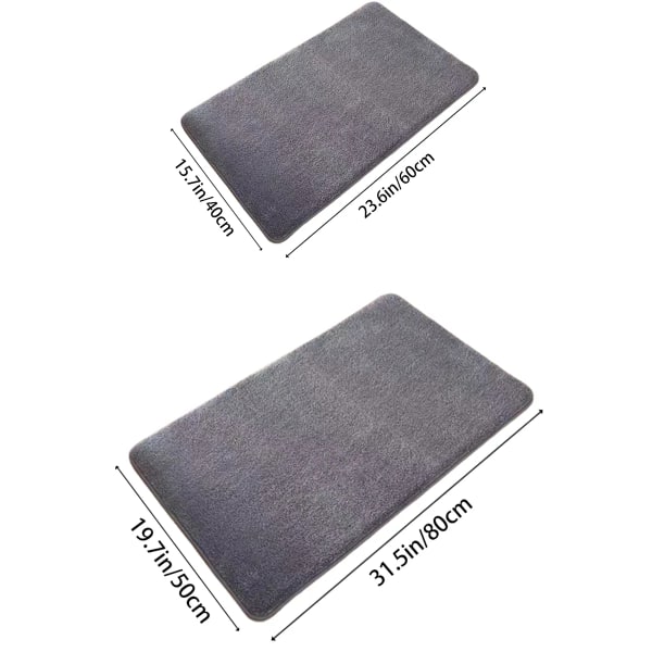 Super absorbent floor mat, super absorbent bath mat, super anti slip coral velvet bathroom floor mat, door mat 02 black 50cm x 80cm