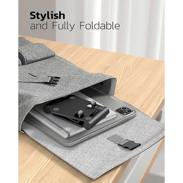 Adjustable cell phone stand table, foldable aluminum for compatible all smartphones