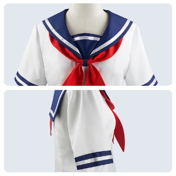 Yandere imulator Ayano Aishi Cosplay Costumes Game Anime Girls JK Uniform Outfit ailor T-shirt with kirt  Wigs et Party Black S