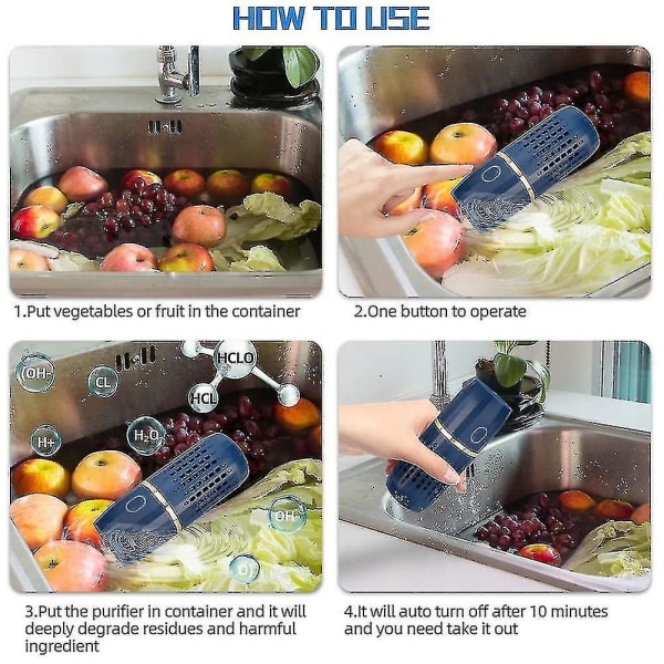 Fruit And Vegetable Washing Machine Cleaner Device Usb Rechargeable Food Purifier Automatic Househo