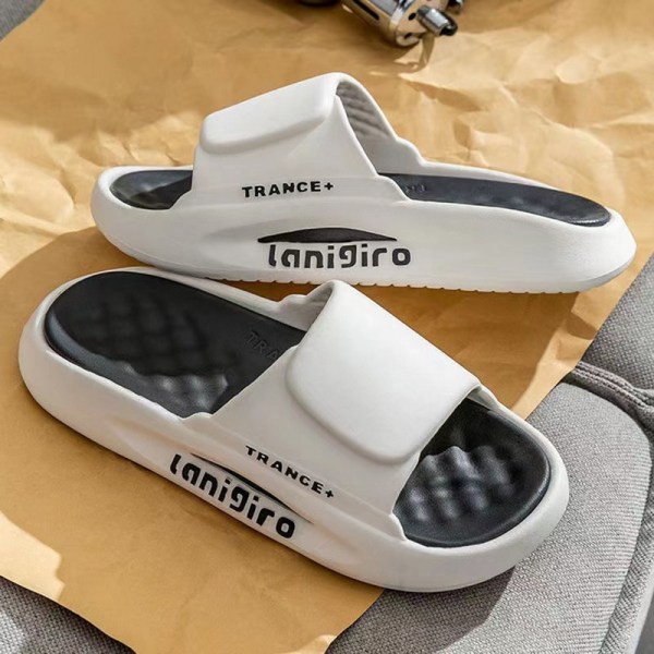 Summer Men's Slippers Women Home Slippers Indoor Bathroom Non Slip Flip Flops Couple Platform Sandals Women Men Indoor Slides Beige 40-41 (fit 39-40)