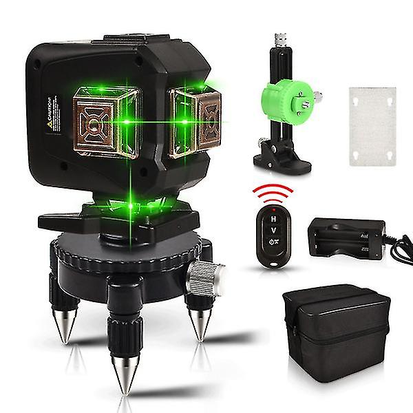 Goxawee Green Laser Level 12 Lines 3d Self-leveling 360 Cross Line Horizontal And Vertical Auto Lazer Level With Powerful Green Laser Excellent Constr SET 1 US Plug