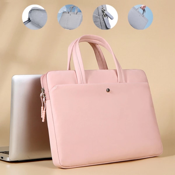 Women Laptop Case 13.3in 14.6in 15.6in Handbag for Tablet Moblie Phone Laptop Bag for Macbook Air Pro Lenovo Xiaomi HP Beige 15.6in