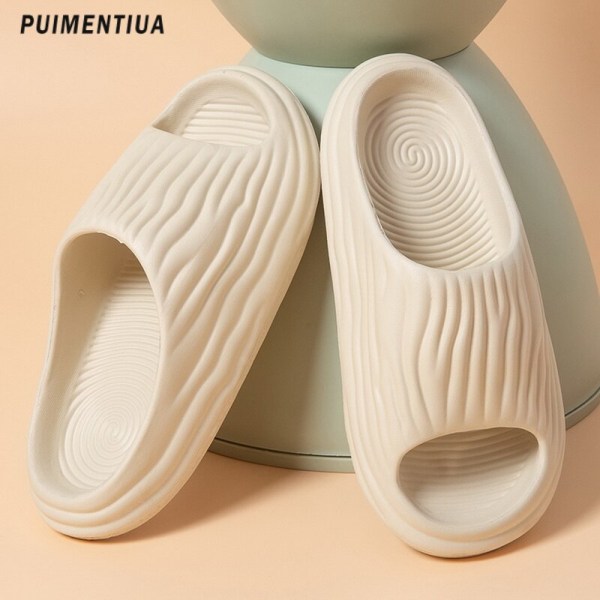 Girl Home Sandals Summer Man Women Flip Flops Fashion Korean Slippers Beach Man'S Pillow Slides Sports Bitter Gourd Sandalias Dark Grey 38-39