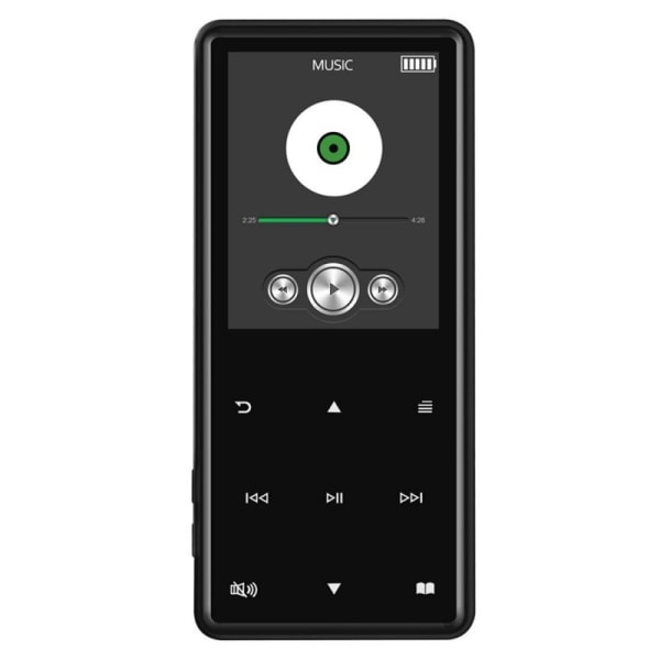 2.4 Inch TFT Screen  Memory MP4 Player, Mini Sports Walkman Speaker, Support FM Radio, TF Card Playing, Bluetooth Connection black 16GB