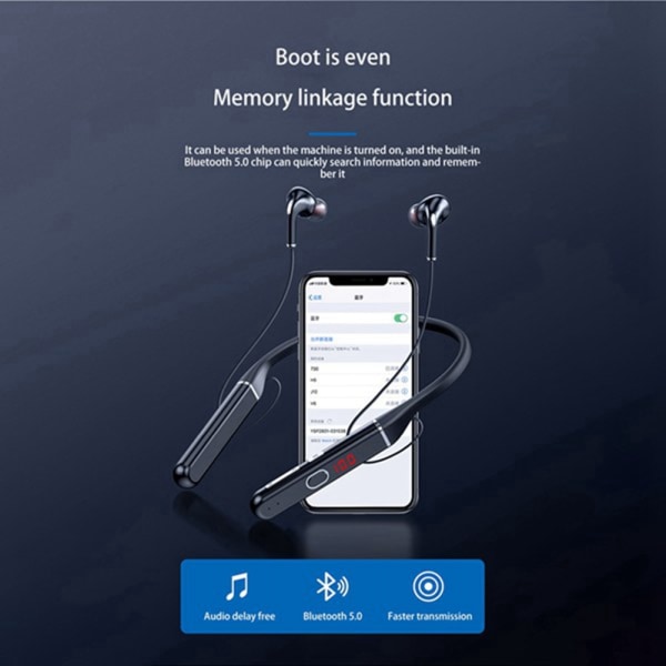 100 Hours Bluetooth Earphones Stereo Wireless Bluetooth Headphones Neckband Noise Cancelling Sports Running Headset,S650
