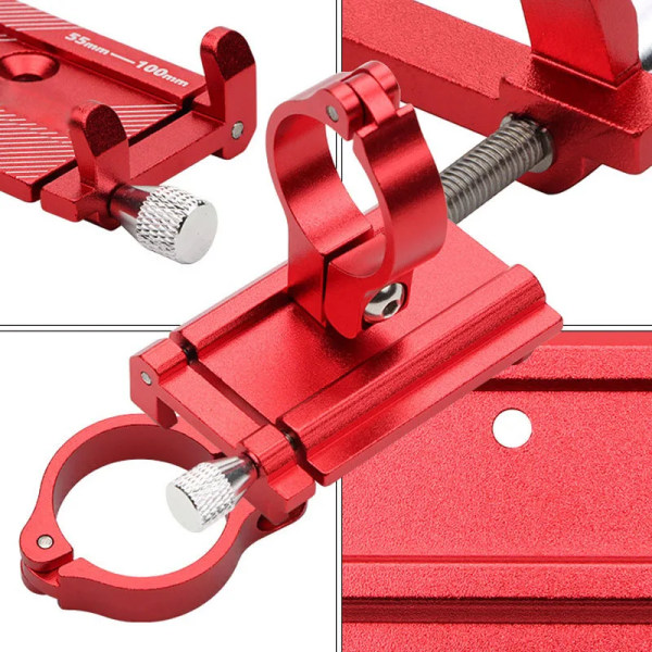 Adjustable Mobile Phone Holder Handlebar Clip Stand GPS Mount Bracket Rack for Xiaomi M365 Pro Electric Scooter Accessories TYPE C RED