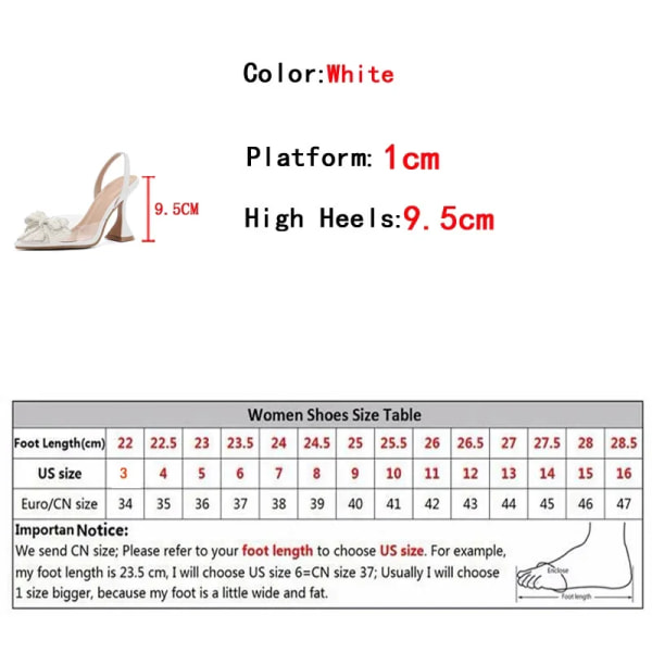 Fashion Design White Pearl Bowknot Women Pumps Sexy Pointed Toe High Heels Wedding Prom Shoe PVC Transparent Sandal Female Beige 40