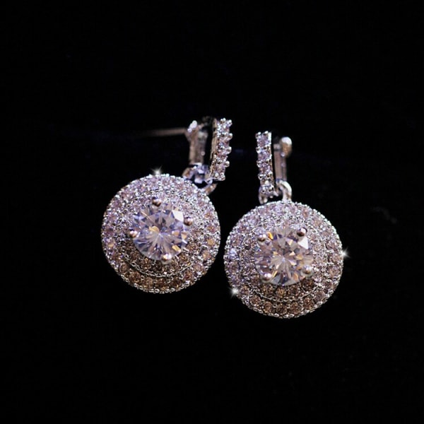 New 925 silver pin Europe Crystal from Swarovskis new fashion creative cz Earrings classic retro micro set hot woman  jewelry
