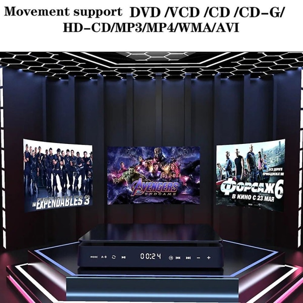 Dvd Player For Tv Cd Vcd Hd 1080p Video Players Support Hdmi Av Connect With Usb Input, Headphone 3.5mm Output Led Touch Screen EU Plug