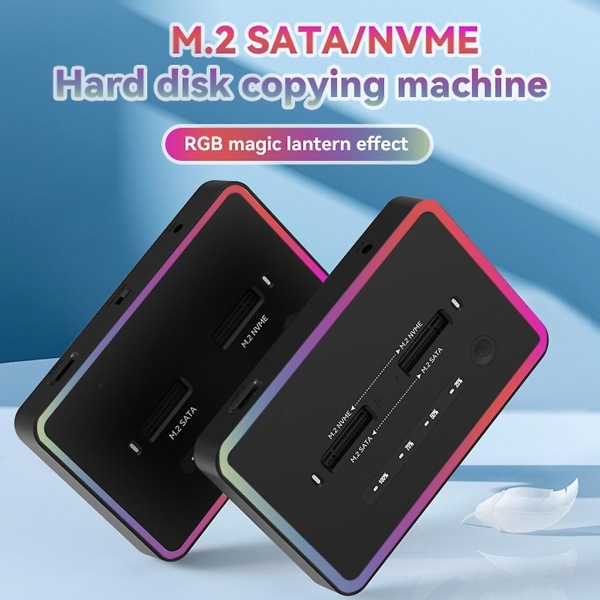 2 Bay M.2 NVMe SATA Double Protocol Dockningsstationer Duplikatorbas EU Plug Support dual nvme or