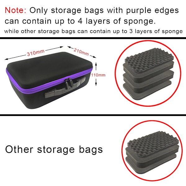 Tools Storage Box DIY Foam Camera Lens Shockproof Bag Travel Tool Box Outdoor EVA Zipper Fishing Case Electric Accessories No.8 2 layers