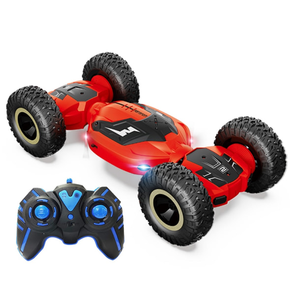 Rock Crawler 4WD Twist Stunt RC Car Remote Radio Control Machine Toy Vehicle Double Side Drive Toys For Boys 23AS-Blue