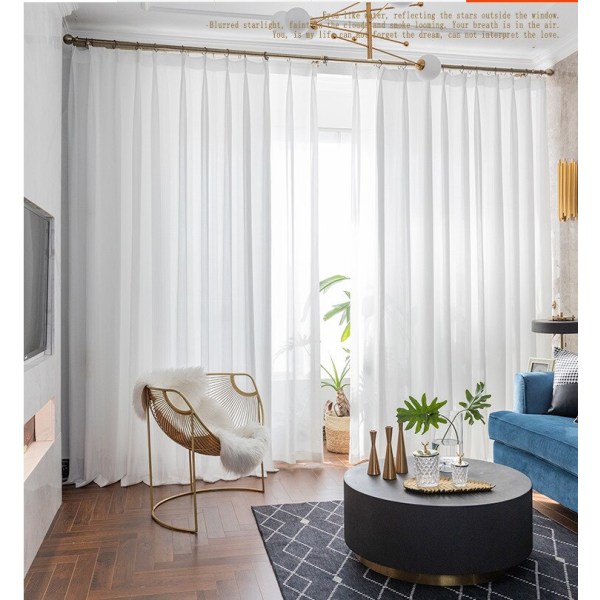 New Curtains for Living Dining  Room Bedroom Herringbone Yarn Hot-selling Curtains Nordic Simplicity Window Curtain White W200cmxH250cm 1PC