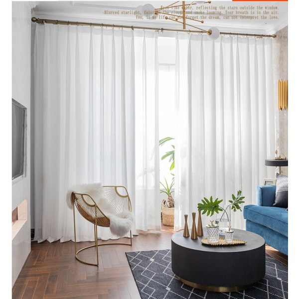 New Curtains for Living Dining  Room Bedroom Herringbone Yarn Hot-selling Curtains Nordic Simplicity Window Curtain White W400cmxH250cm 1PC