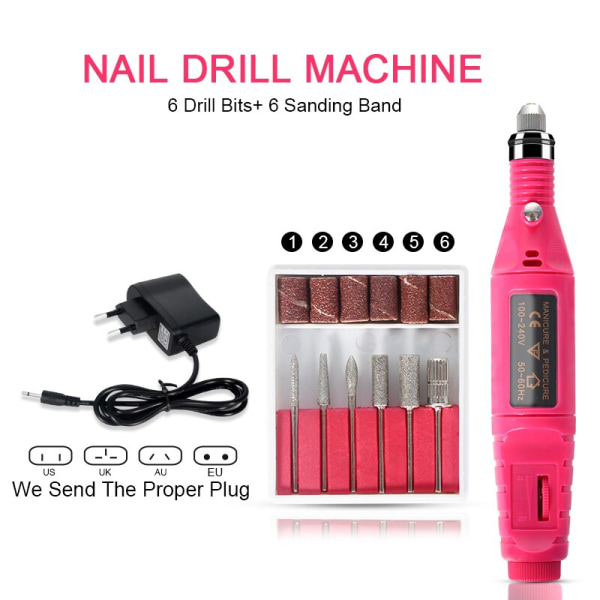 Nail set and Nail Lamp Choose 6 Color Gel Nail Polish Kit Electric Nail Drill Machine Manicure Set Nails Art Decorations Dark Grey