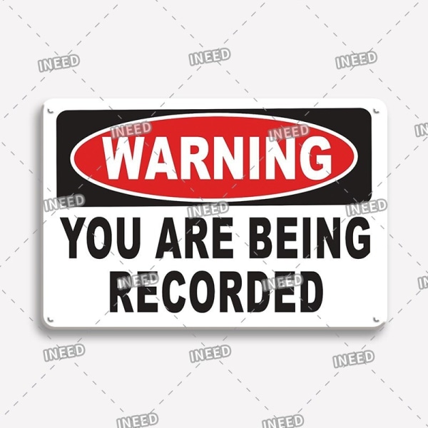 Tin Sign Warning Slogan Plate Retro Vintage Plaque Metal Plate Keep Out Aviso Camera For Yard Street Home Door Wall Decor Gift 31123 20x30cm