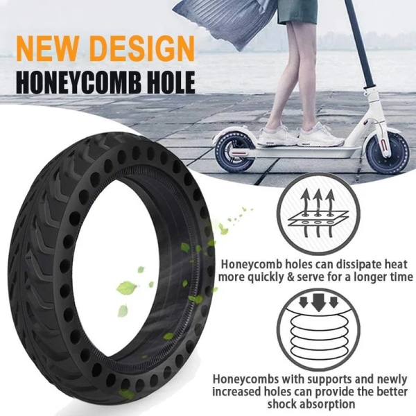 Solid Tire for Xiaomi M365 Pro Electric Scooter Mijia Mi 1S Pro 2 Essential Scooter 8.5 inches Rubber Tyre 8.5' Wheel xy 1PCS Rubber Material