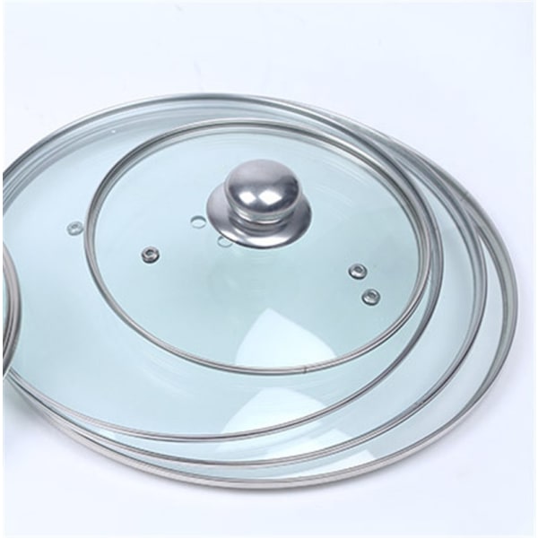 Stainless steel Thick Transparent Tempered Glass Lid cover Soup Pot Saucepan Frying Pan Wok Lid With Knob Kitchen Cooker Part only top