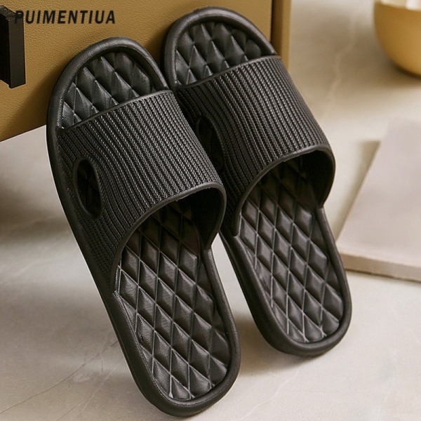 Girl Home Sandals Summer Man Women Flip Flops Fashion Korean Slippers Beach Man'S Pillow Slides Sports Bitter Gourd Sandalias Wine Red 36-37