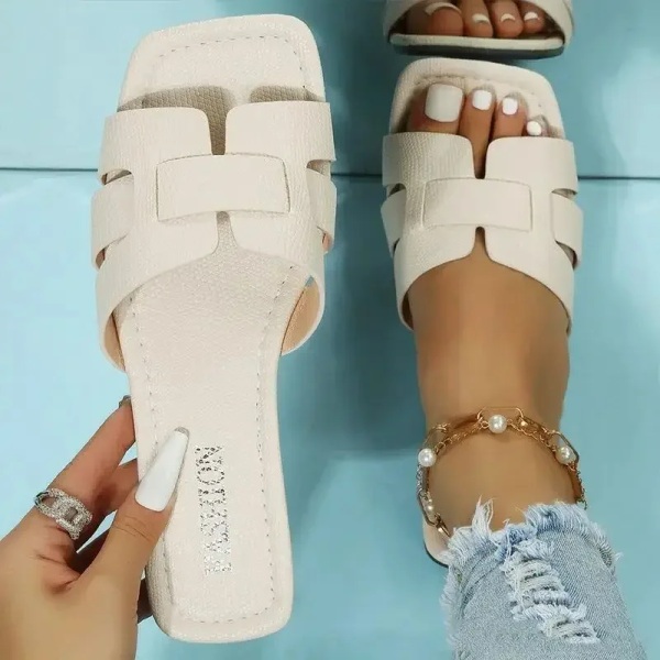 Luxury Summer Slippers Women Flat Outdoor Trend Beach Sandals Female Flip Flops Design Slides Shoes Woman 2024 Big Size 43 Dark Khaki 43
