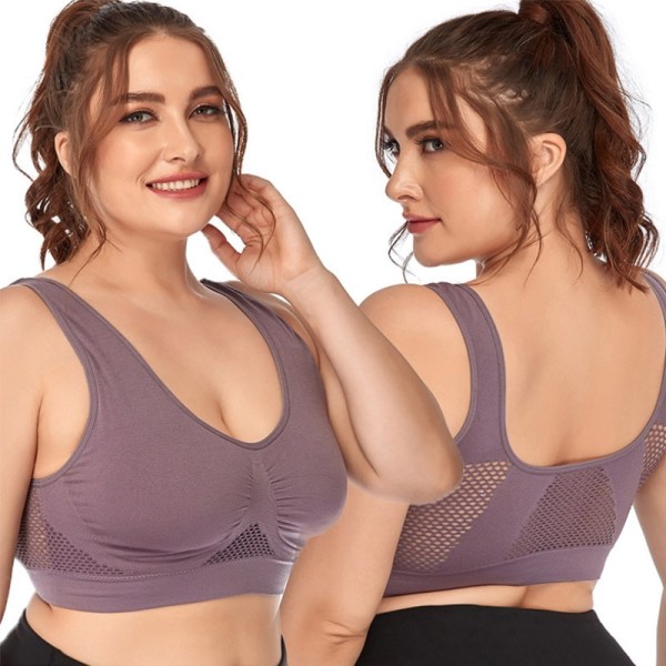 Sports Bras for Women Yoga Plus Large Big Size Ladies Bralette Mujer Top Underwear Padded Fitness Running Vest Brassiere S-7XL Gray 6XL