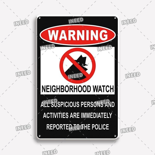Tin Sign Warning Slogan Plate Retro Vintage Plaque Metal Plate Keep Out Aviso Camera For Yard Street Home Door Wall Decor Gift 31127 20x30cm