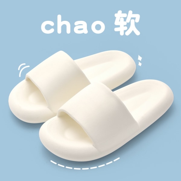 New Summer Couple Bedroom Slides Ladies Flip Flops Thick Bottom Sandals Eva Cloud Slippers Men Women Soft Home Outdoor Slippers Mustard 44-45