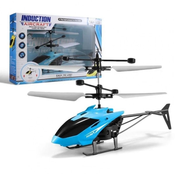 RC Aircraft Toy with Bright Light Rechargeable Simulation Model Toy Remote Control Airplane Mini 2CH Helicopter Toy Children Toy Blue B