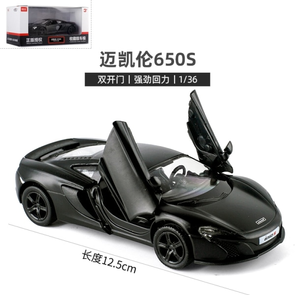 1:36 Diecast Car Authourized Models Dark Black Series Exquisite Made Collectible Play Mini Cars 12.5 Cm Pocket Toy For Boys 992M-Marclen 650S