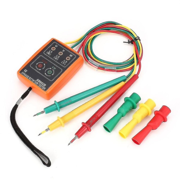 New 3 Phase Sequence Rotation Tester Indicator Detector Meter Led Buzzer With Portable Pouch Td-led