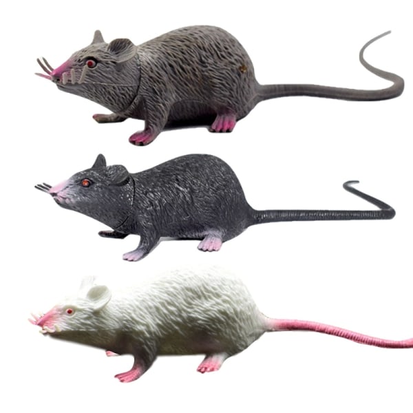Fake Small Rat Lifelike Mouse Model Prop Scary Trick Prank Toy Horror Halloween Party Decor Practical Jokes Novelty Funny Toys white