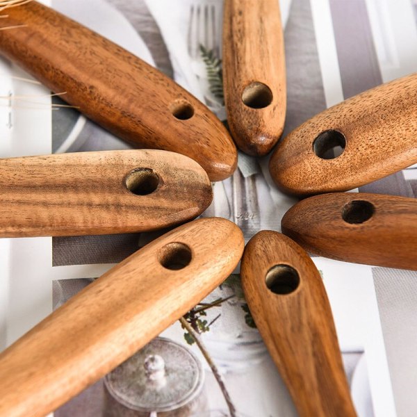 Thailand Teak Natural Wood Tableware Spoon Rice Colander Soup Skimmer Cooking Soup Spoons Scoop Kitchen Set Tool 7pcs  set