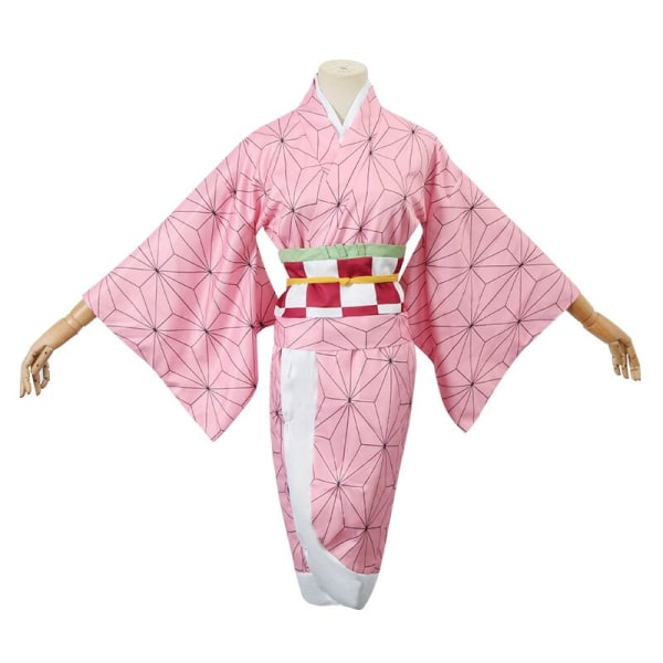 Nezuko Cosplay Anime Demon layer Kimetsu No Yaiba Cosplay Costume & Accessories Kamado Kimono Uniform Halloween Clothes Blue S