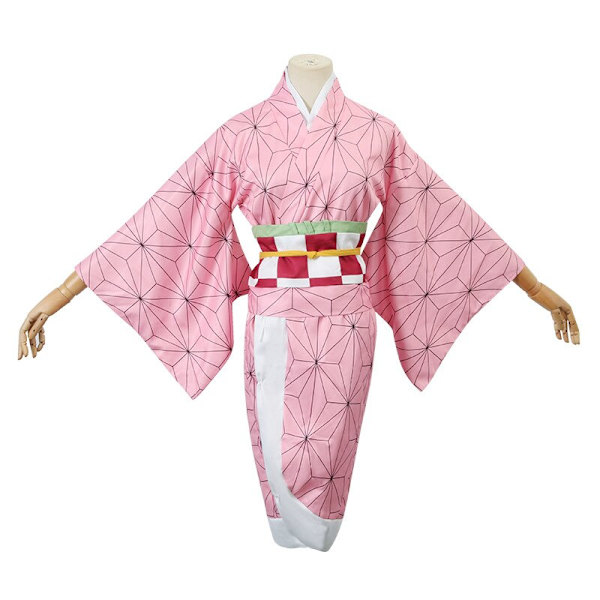 Nezuko Cosplay Anime Demon Slayer Kimetsu No Yaiba Cosplay Costume & Accessories Kamado Kimono Uniform Halloween Clothes Black 130
