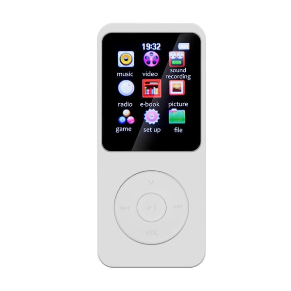 Mini Walkman MP3 Player 1.8inch Multi-language Bluetooth 5.0 Student Music MP3 MP4 Player USB 2.0 3.5mm Jack for Windows White