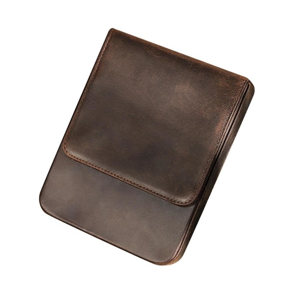 Genuine Leather Handmade Pencil Case Men's and Women's Pencil Case Retro Pencil Case Storage Bag Brown