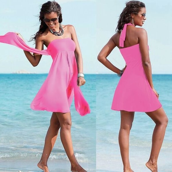 12 Solid Colors ulty Way Beaching Outfits Women Cover Ups Convertible Tunic Female Bandage Beachwear Swimsuit S..L.XL multi M