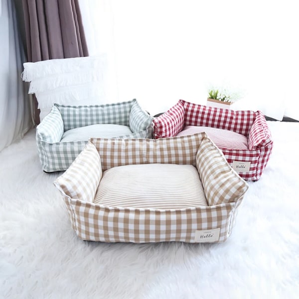 Bed For Dog Cats Puppy House Kennel For Indoor Dogs Small Medium Cat Pet Sofa Sleeping Bed Furniture Pet Supplies Accessories cc WHITE L 70x60cm