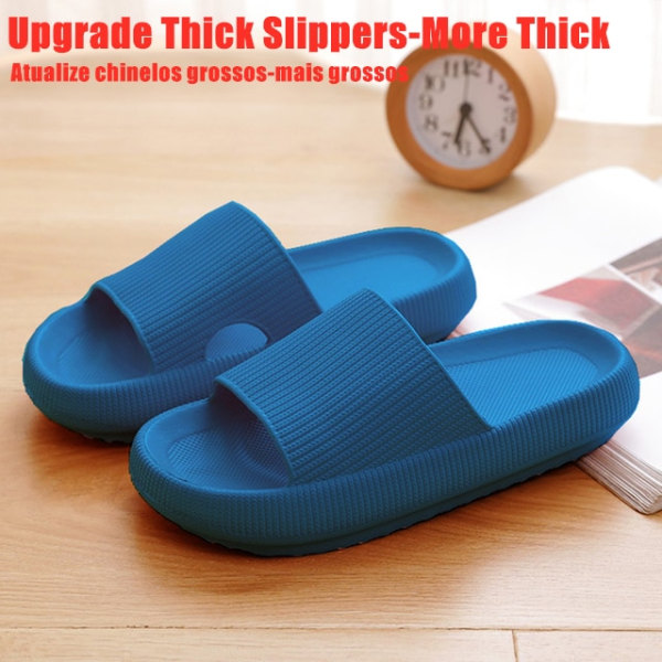 Home Slippers Thick Platform Bathroom Cloud Slippers Non-slip Flip Flops Woman Sandals Women Fashion Soft Sole EVA Indoor Slides Olivine 38-39