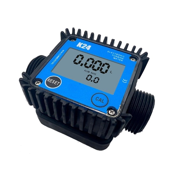 Lcd Fuel Flow Meter K24 For Turbine Digital Die-sel Fuel Flowmeter Favorable Liquid Water Flow Meas Black  Blue