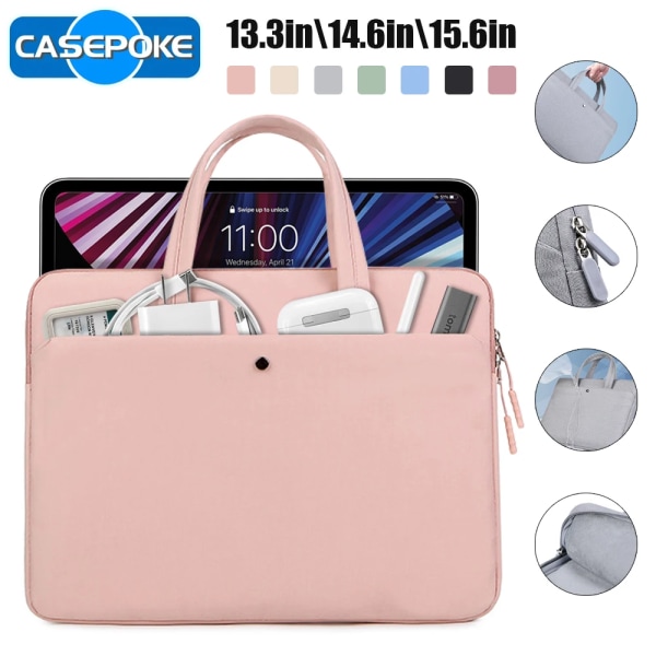 Women Laptop Case 13.3in 14.6in 15.6in Handbag for Tablet Moblie Phone Laptop Bag for Macbook Air Pro Lenovo Xiaomi HP Beige 14.6in