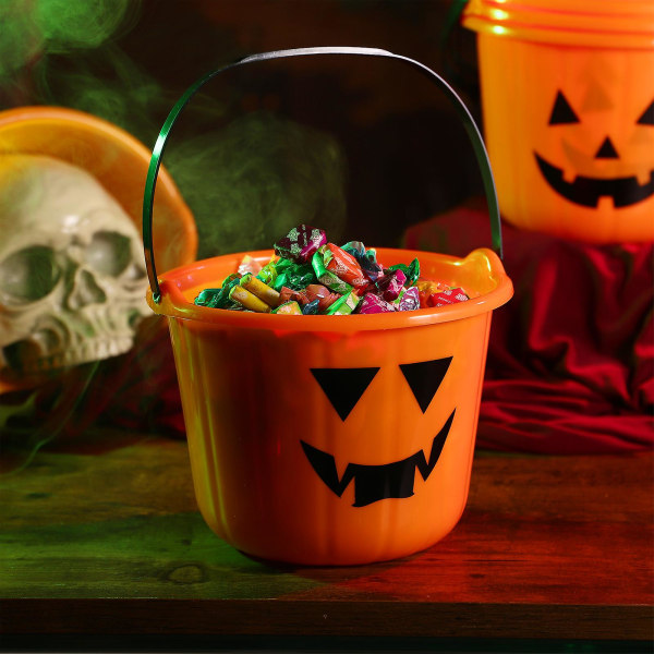 Squishums Halloween Pumpkin Bucket Halloween Basket Pumkins Halloween Candy Bucket Orange