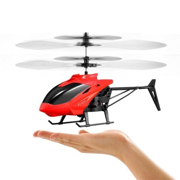 RC Aircraft Toy with Bright Light Rechargeable Simulation Model Toy Remote Control Airplane Mini 2CH Helicopter Toy Children Toy Red B