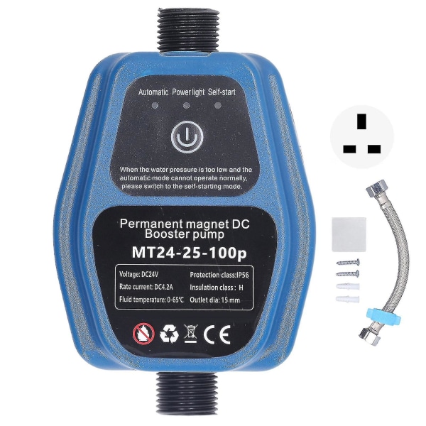 Water Pressure Booster Pump 100w 24v 25l Ip56 Intelligent Sensing Automatic Shower Booster Pump 100240v UK Plug